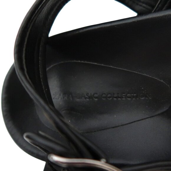 ZARA microfiber crisscross strap sandals NWT EU 39 US 8 Olive green - Picture 4 of 5